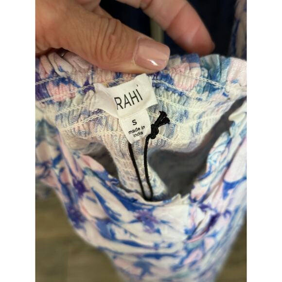 NWT Rahi Women's Blue Floral Sweetheart Neck Florence Demi Dress Size Small - Picture 5 of 10